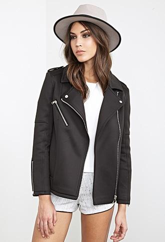 Forever21 Scuba Knit Moto Jacket