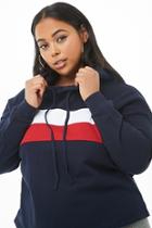 Forever21 Plus Size Oversized Striped Hoodie