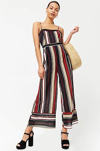 Forever21 Shadow Stripe Cami Jumpsuit
