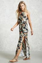 Forever21 Tropical Print Jersey Maxi Dress