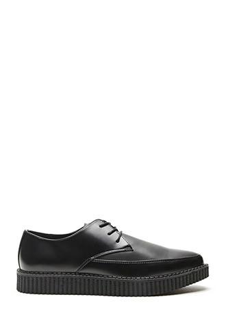 21 Men Men's  Faux Leather Flatform Oxfords
