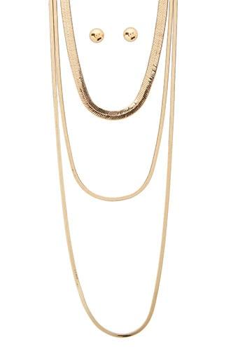 Forever21 Layered Serpentine Chain & Stud Earring Set