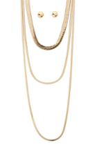 Forever21 Layered Serpentine Chain & Stud Earring Set