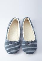 Forever21 Women's  Stripe Slippers (blue/cream)