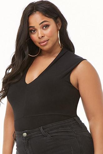 Forever21 Plus Size Cap-sleeve Bodysuit
