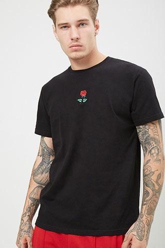 Forever21 Elwood Rose Embroidered Tee