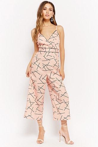 Forever21 Geo Print Surplice Jumpsuit