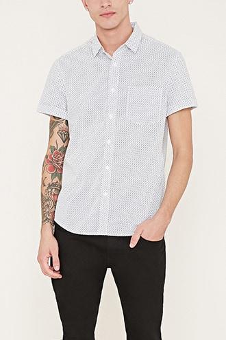 Forever21 Square Print Pocket Shirt