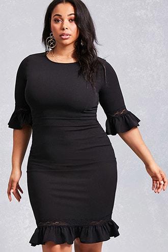 Forever21 Plus Size Flounce Sheath Dress