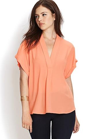 Forever21 Contemporary Minimal V-neck Top