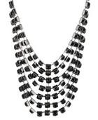 Layered Rhinestone Bib Necklace