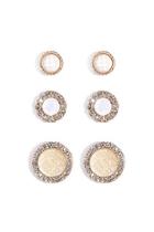 Forever21 Faux Stone Halo Stud Earring Set