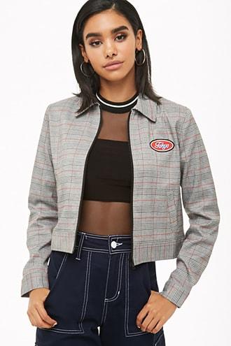 Forever21 Glen Plaid Tokyo Zip-front Jacket