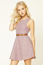 Forever21 Floral Lace Fit And Flare Dress