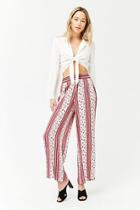 Forever21 Mixed Print Wide-leg Pants