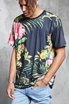 Forever21 Tropical Floral Mesh Tee