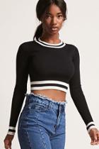 Forever21 Contrast Stripe Cropped Sweater
