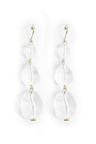 Forever21 Tiered Transparent Faux Stone Earrings