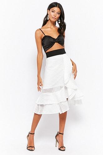 Forever21 Ruffle-trim Midi Skirt