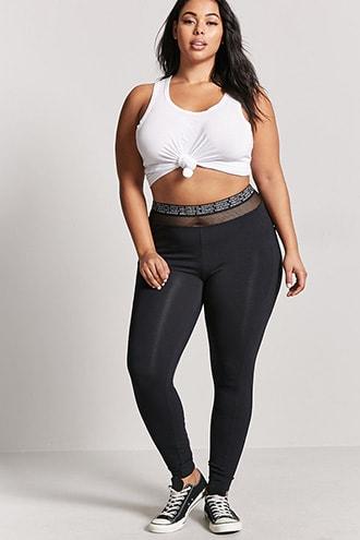 Forever21 Plus Size Active Mesh-panel Joggers