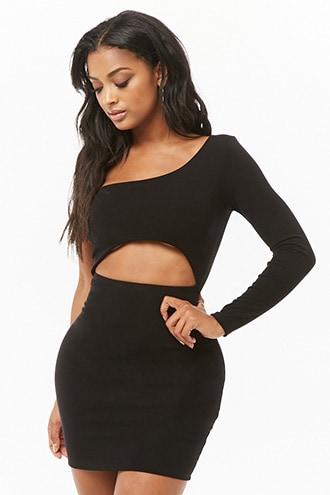 Forever21 One-shoulder Cutout Dress
