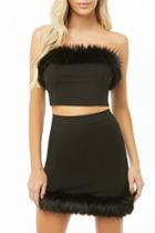 Forever21 Faux Fur-trim Mini Skirt