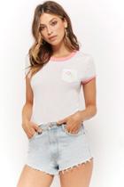 Forever21 Ice Cream Embroidered Ringer Tee