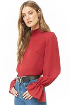 Forever21 Chiffon Trumpet-sleeve Top