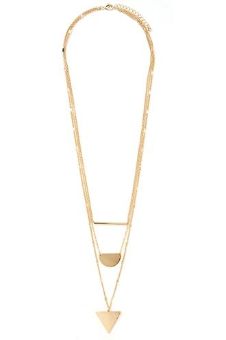 Forever21 Geo Pendant Layer Necklace