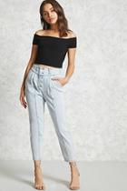 Forever21 High-rise Bleach Wash Jeans