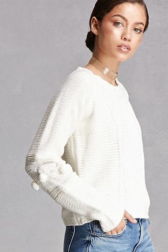 Forever21 Selfie Leslie Pom Pom Sweater