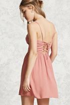 Forever21 Lace-up Fit And Flare Dress