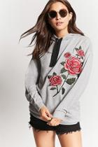Forever21 Embroidered Rose Hoodie