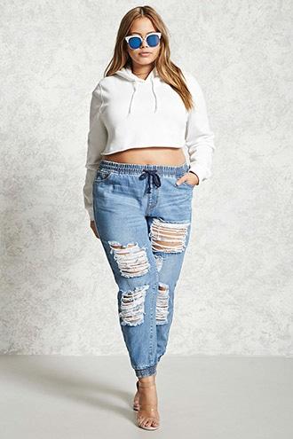 Forever21 Plus Size Denim Joggers