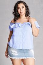 Forever21 Plus Size Striped Flounce Top
