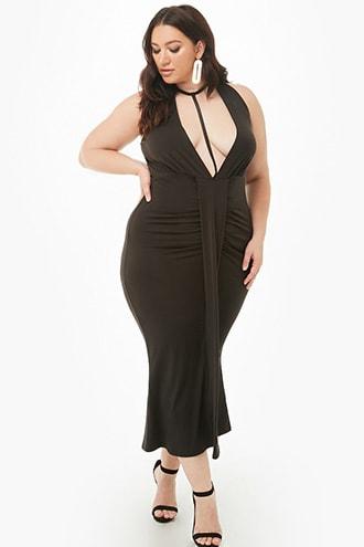 Forever21 Plus Size Plunging T-strap Mermaid Dress