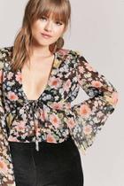 Forever21 Floral Tiered Ruffle Top