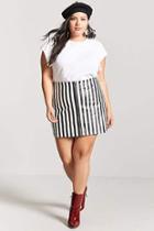 Forever21 Plus Size Faux Leather Stripe Skirt