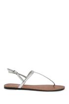 Forever21 Faux Leather Metallic Thong Sandals