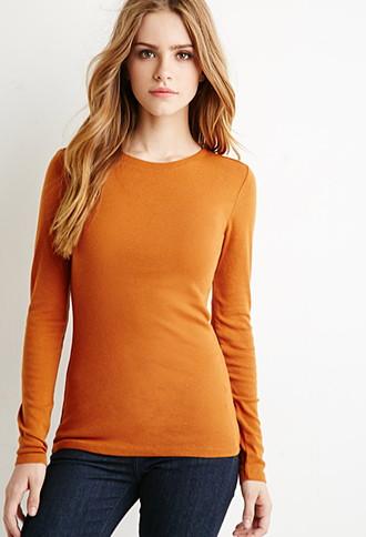 Forever21 Plus Women's  Classic Cotton Tee (amber)