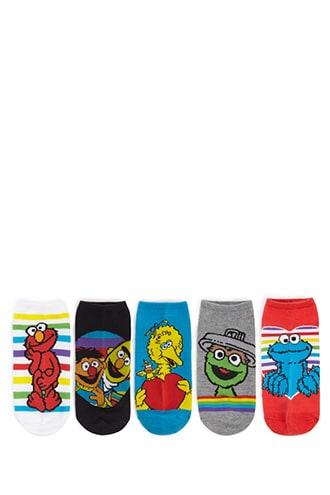 Forever21 Sesame Street Graphic Ankle Socks - Pack Of 5