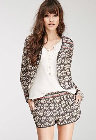 Forever21 Embroidered Southwestern Pattern Shorts