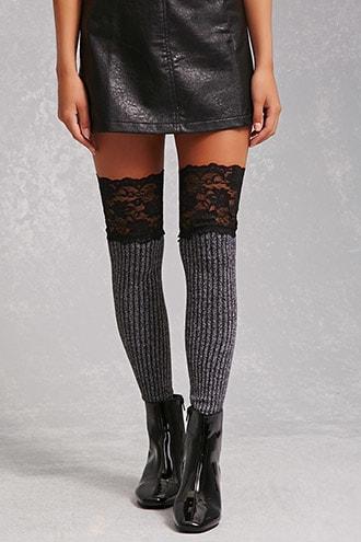 Forever21 Lace Thigh-high Tights
