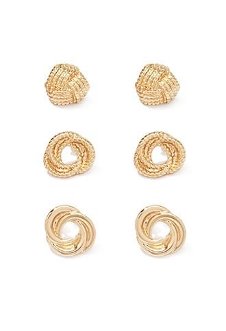 Forever21 Knotted Stud Set (gold)