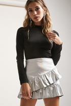 Forever21 Metallic Ruffle Mini Skirt