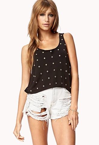 Forever21 Grommet-trimmed Crop Top