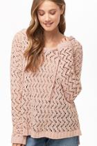 Forever21 Hooded Open-knit Top