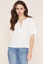 Love21 Women's  Contemporary Split-neck Top