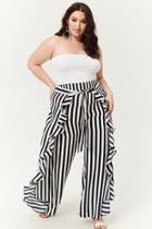 Forever21 Plus Size Striped Ruffled Palazzo Pants