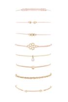 Forever21 Gold & Clear Beaded Chain Bracelet Set